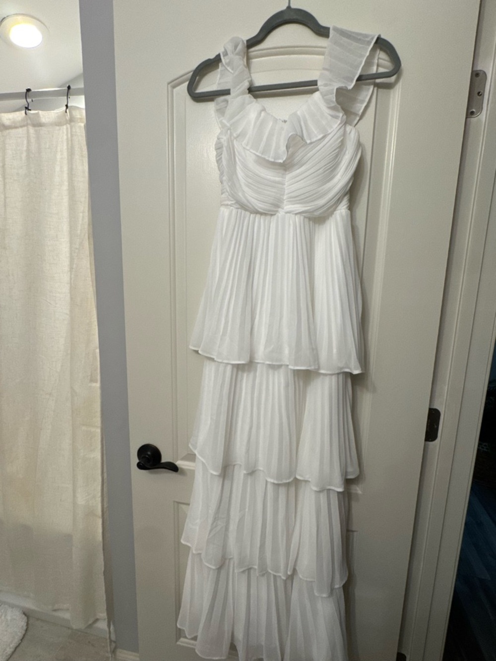 White Tiered Ruffle Maxi Dress